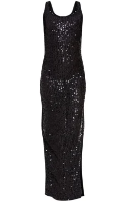 Petite Sequin Sheer Maxi Dress-PrettyLittleThing Clearance