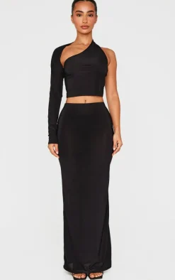 Petite Slinky One Shoulder Crop Top-PrettyLittleThing Online