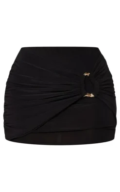 Petite Slinky Ring Detail Low Rise Micro Mini Skirt-PrettyLittleThing Outlet