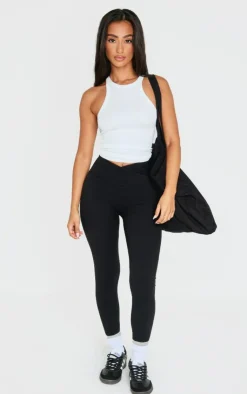 PrettyLittleThing Snatched*Petite Snatched Sculpt Wrap Over Leggings