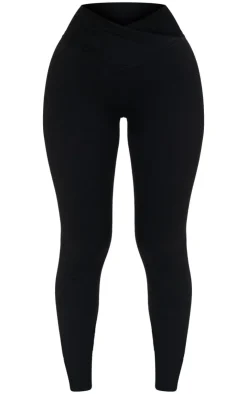 PrettyLittleThing Snatched*Petite Snatched Sculpt Wrap Over Leggings