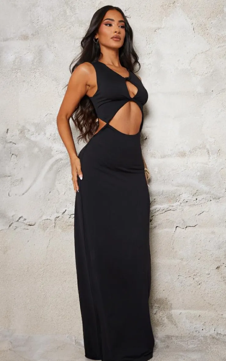 Petite Soft Touch Cut Out Maxi Dress With Knot Details-PrettyLittleThing Discount