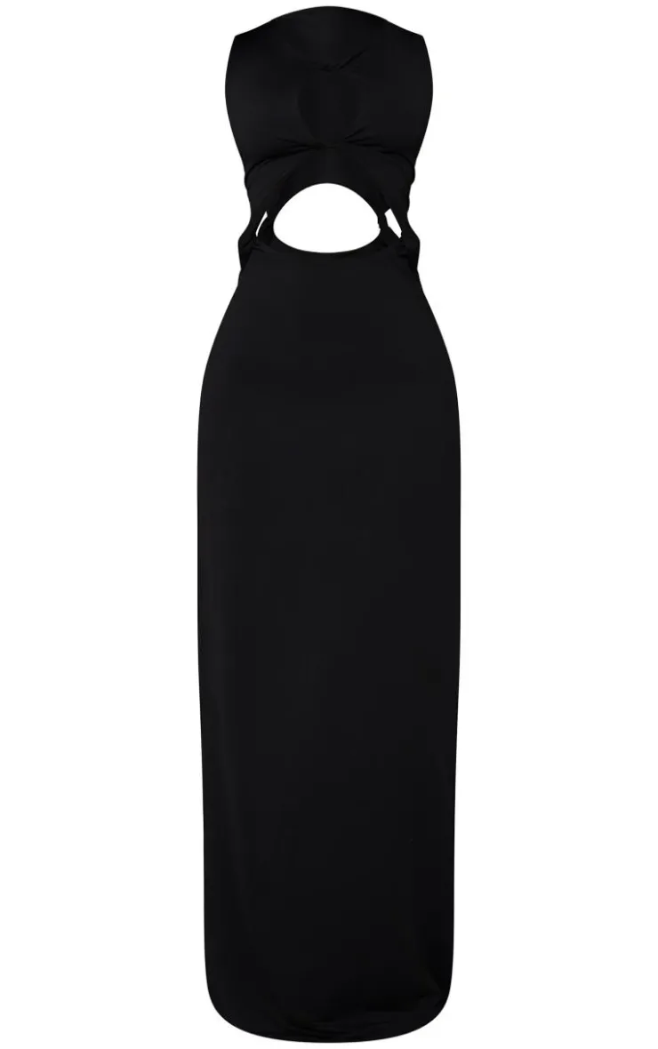 Petite Soft Touch Cut Out Maxi Dress With Knot Details-PrettyLittleThing Discount