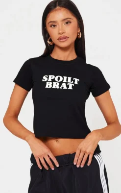PrettyLittleThing T-Shirts*Petite Spoilt Brat Fitted T-shirt