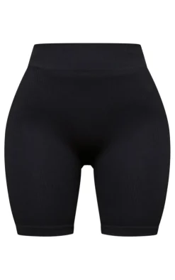 PrettyLittleThing Snatched*Petite Structured Snatched Rib Bike Shorts