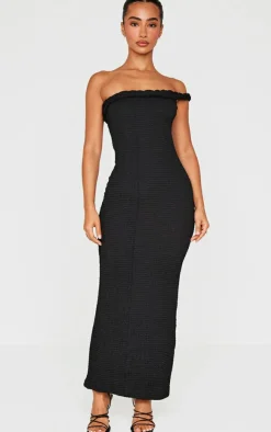 Petite Textured Twist Detail Maxi Dress-PrettyLittleThing Outlet