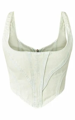 PrettyLittleThing Corsets*Petite Denim Seam Detail Corset