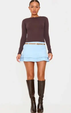PrettyLittleThing Christmas Shop*Petite Double Pleat Detail Mini Skirt