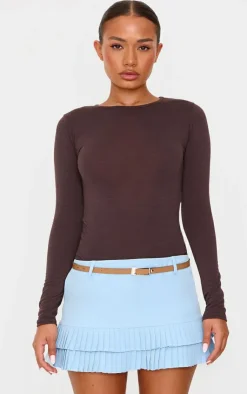 PrettyLittleThing Christmas Shop*Petite Double Pleat Detail Mini Skirt