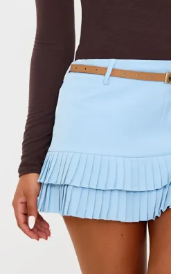 PrettyLittleThing Christmas Shop*Petite Double Pleat Detail Mini Skirt
