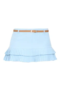PrettyLittleThing Christmas Shop*Petite Double Pleat Detail Mini Skirt