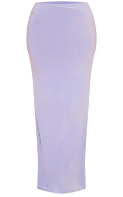 Online PrettyLittleThing Petite Low Waist Slinky Maxi Skirt Blue