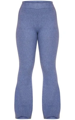 Petite Blue Luxe Knit Flared Pants