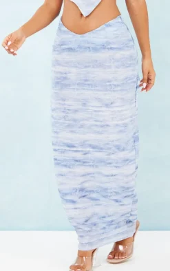 Outlet PrettyLittleThing Petite Ombre Midaxi Skirt Blue
