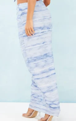 Outlet PrettyLittleThing Petite Ombre Midaxi Skirt Blue