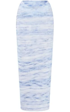 Outlet PrettyLittleThing Petite Ombre Midaxi Skirt Blue