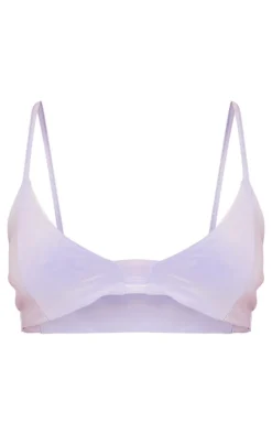 Hot PrettyLittleThing Petite Slinky Strappy Bralet Blue