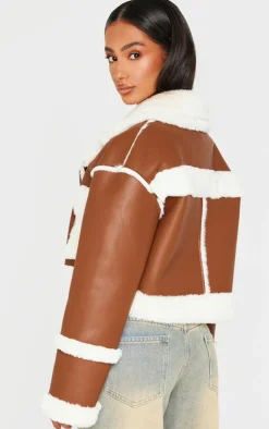 PrettyLittleThing Aviator Jackets*Petite Fur Trim Detail Aviator Jacket
