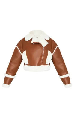 PrettyLittleThing Aviator Jackets*Petite Fur Trim Detail Aviator Jacket