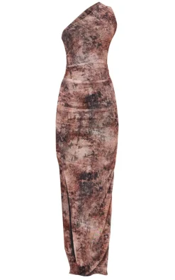 Petite One Shoulder Mesh Maxi Dress-PrettyLittleThing Discount