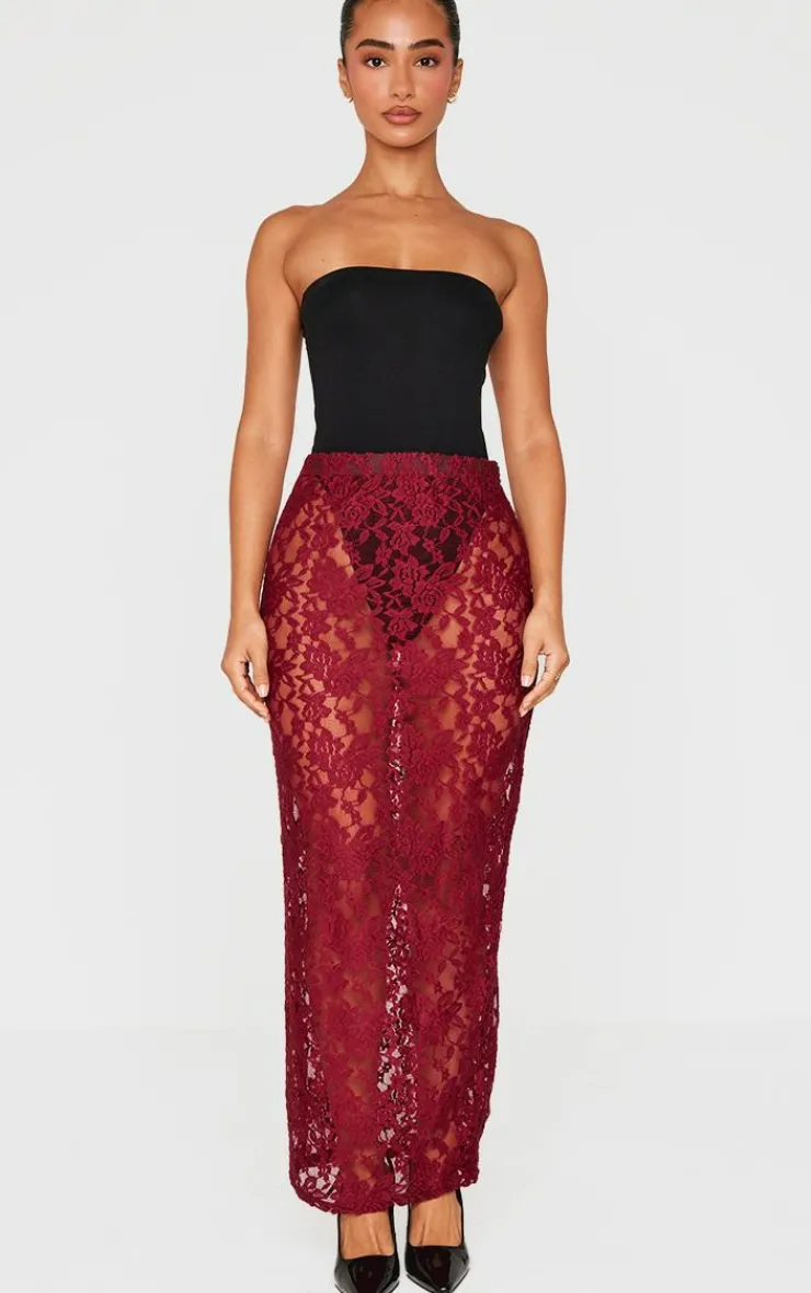 Petite Lace Maxi Skirt-PrettyLittleThing New