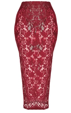 Petite Lace Maxi Skirt-PrettyLittleThing New