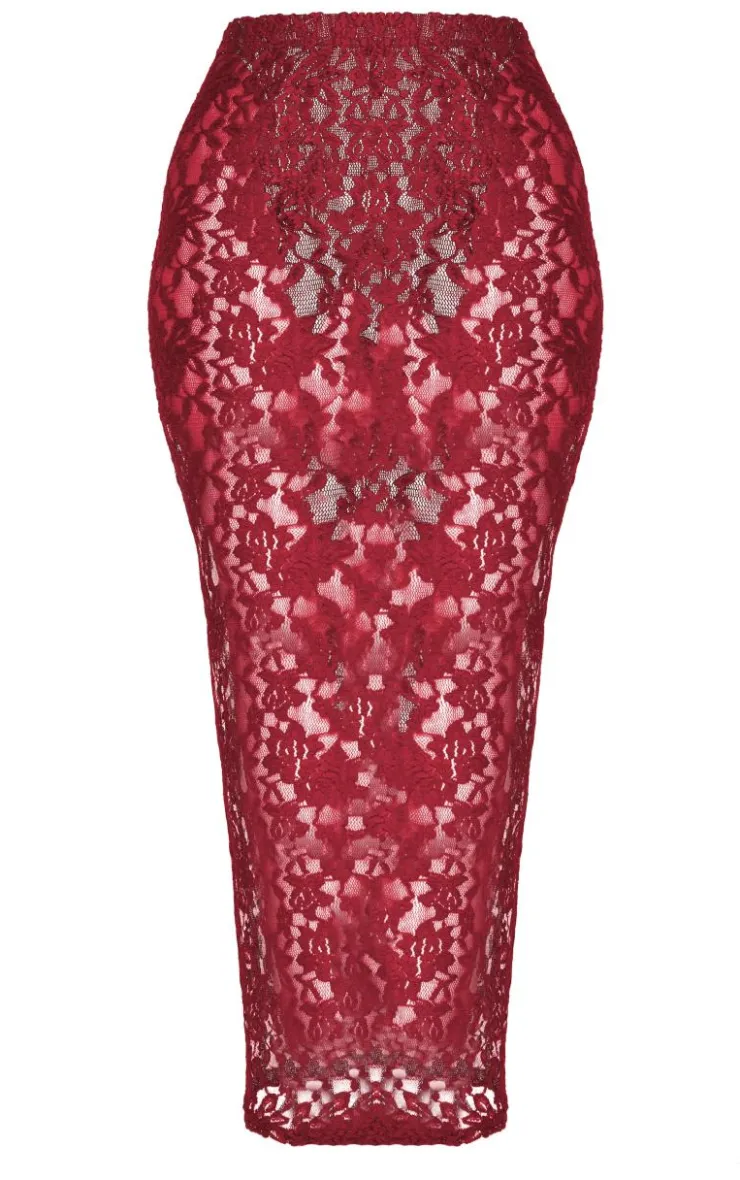Petite Lace Maxi Skirt-PrettyLittleThing New