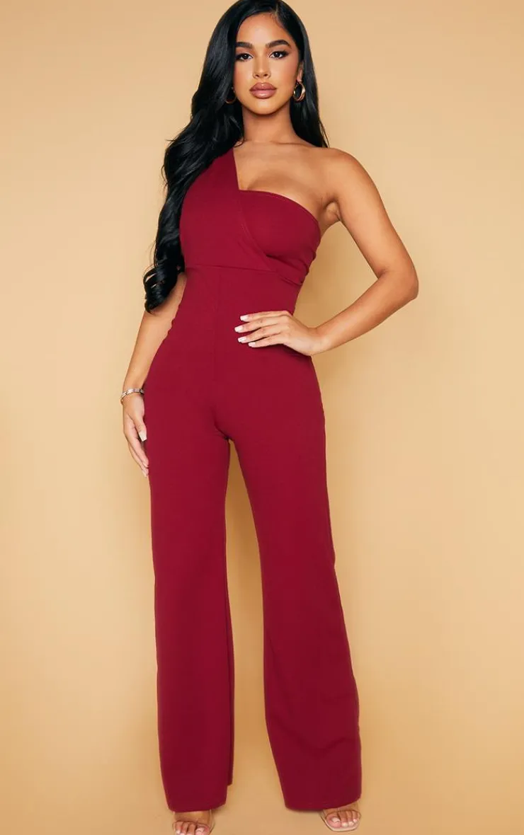 Petite One Shoulder Drape Jumpsuit-PrettyLittleThing Discount