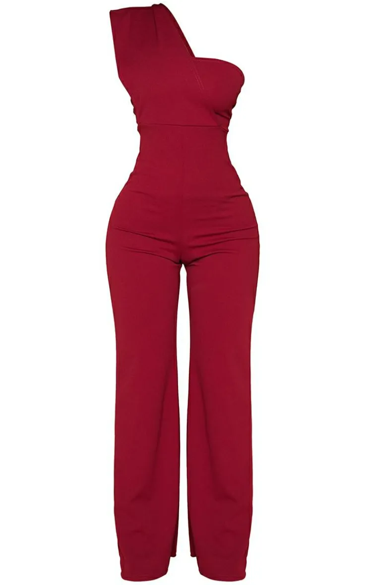 Petite One Shoulder Drape Jumpsuit-PrettyLittleThing Discount