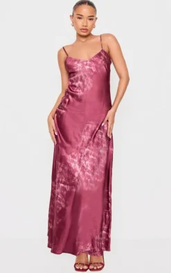 Petite Satin Open Back Maxi Dress-PrettyLittleThing Best