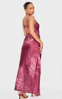 Petite Satin Open Back Maxi Dress-PrettyLittleThing Best