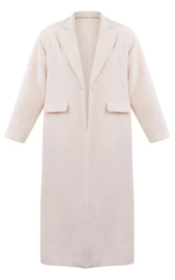PrettyLittleThing Wool Coats*Petite Brushed Wool Look Oversized Drop Shoulder Coat