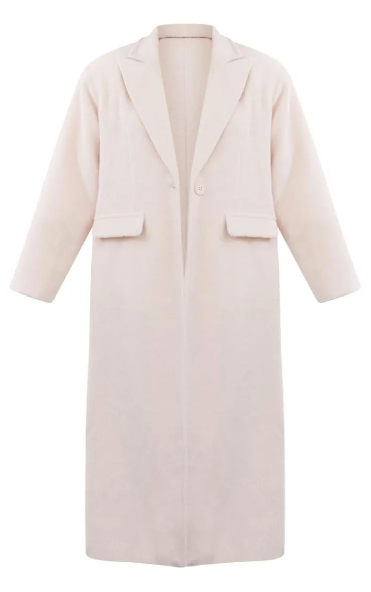 PrettyLittleThing Wool Coats*Petite Brushed Wool Look Oversized Drop Shoulder Coat