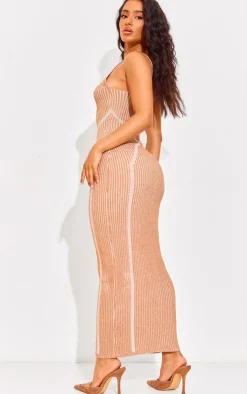 Petite Contrast Knit Maxi Dress-PrettyLittleThing Clearance