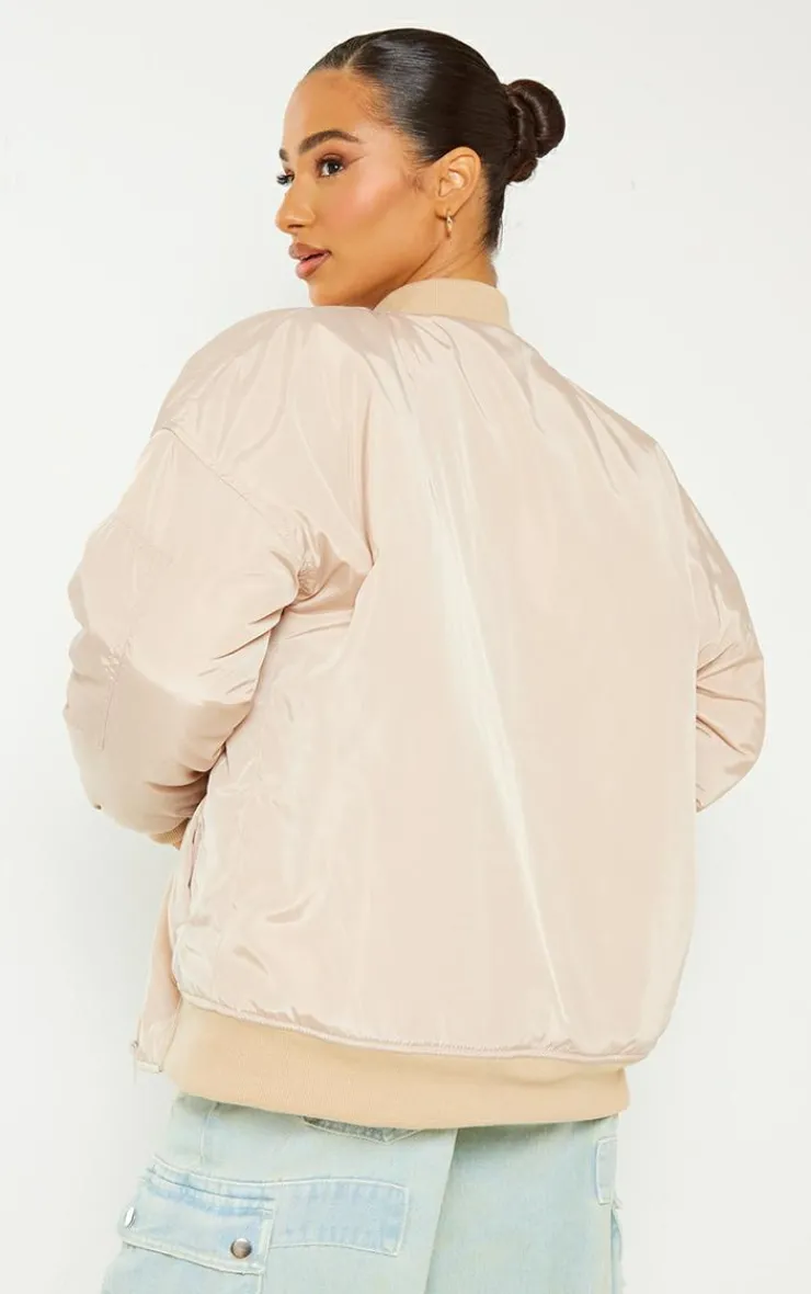 PrettyLittleThing Bomber Jackets*Petite Oversized Zip Up Bomber Jacket