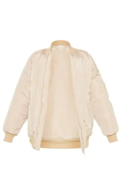 PrettyLittleThing Bomber Jackets*Petite Oversized Zip Up Bomber Jacket