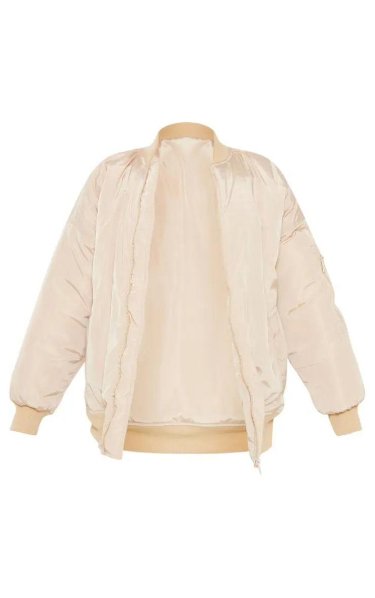 PrettyLittleThing Bomber Jackets*Petite Oversized Zip Up Bomber Jacket