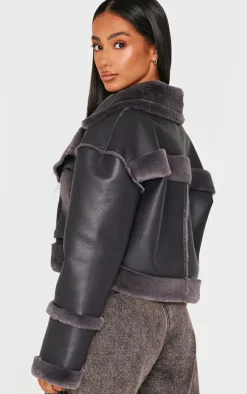 PrettyLittleThing Aviator Jackets*Petite Aviator Jacket With Fur Trims