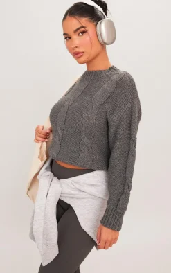 PrettyLittleThing Sweaters*Petite Cable Knitted Sweater