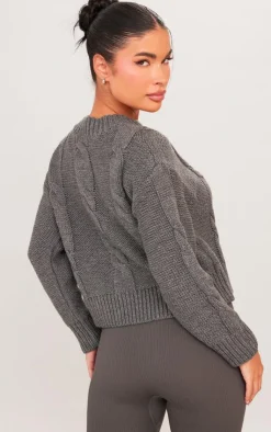 PrettyLittleThing Sweaters*Petite Cable Knitted Sweater