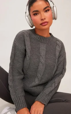 PrettyLittleThing Sweaters*Petite Cable Knitted Sweater
