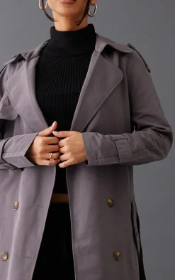 PrettyLittleThing Trench Coats*Petite Oversized Trench Coat