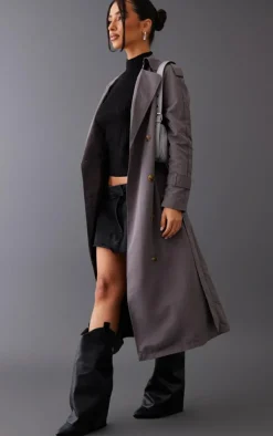 PrettyLittleThing Trench Coats*Petite Oversized Trench Coat