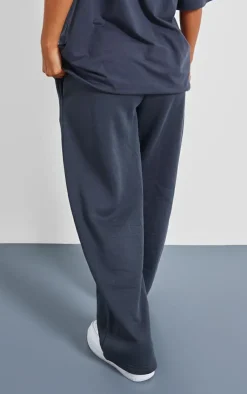 Clearance PrettyLittleThing Petite Oversized Wide Leg Sweatpants Charcoal