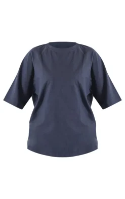 Hot PrettyLittleThing Petite Oversized T-shirt Charcoal