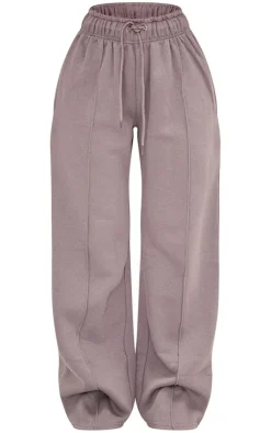 Best PrettyLittleThing Petite Seam Detail Straight Leg Sweatpants Charcoal
