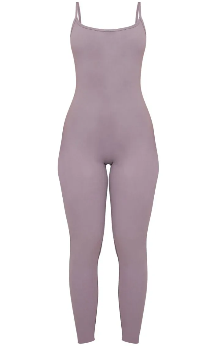 Petite Charcoal Strappy Snatched Sculpt Jumpsuit