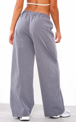 Petite Charcoal Woven Tie Waist Pants