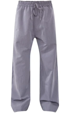 Petite Charcoal Woven Tie Waist Pants