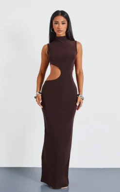 Petite Bodycon Slinky Cut Out Maxi Dress-PrettyLittleThing Best